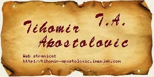 Tihomir Apostolović vizit kartica
